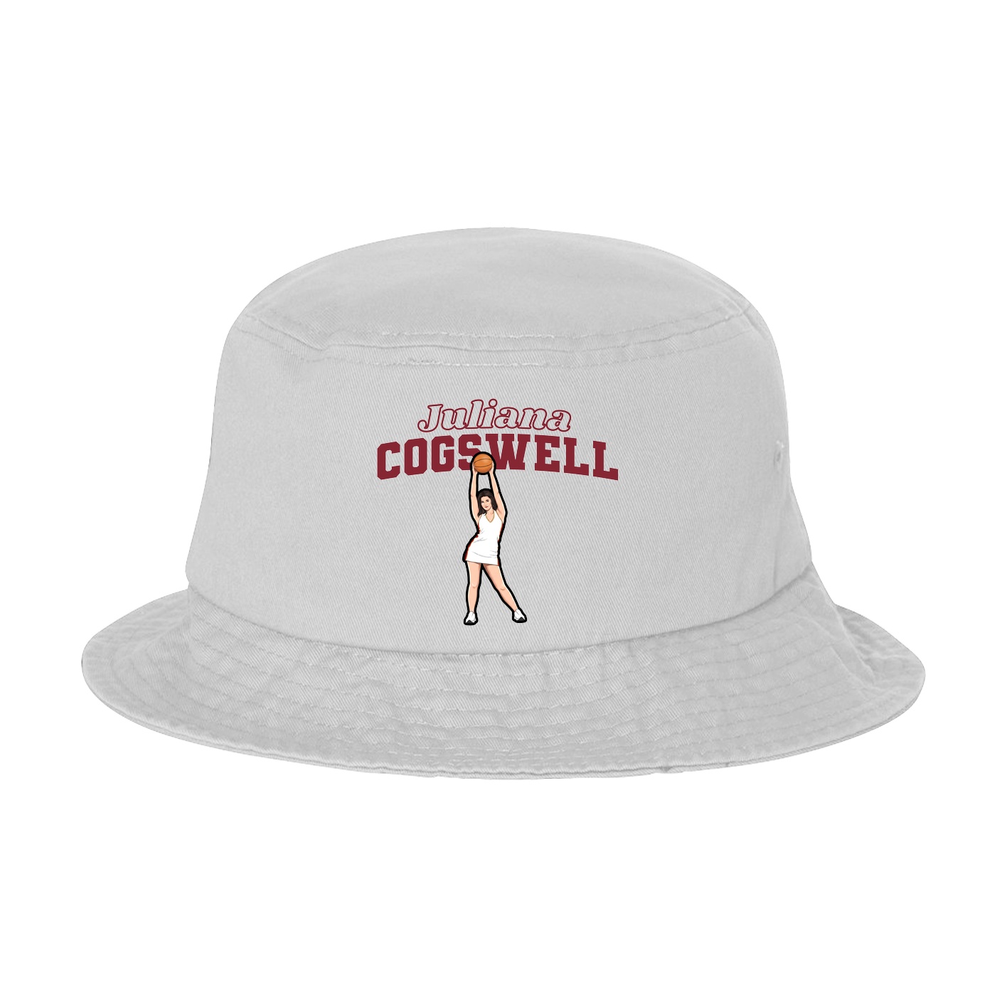 Bucket Cap — Name Arch in White