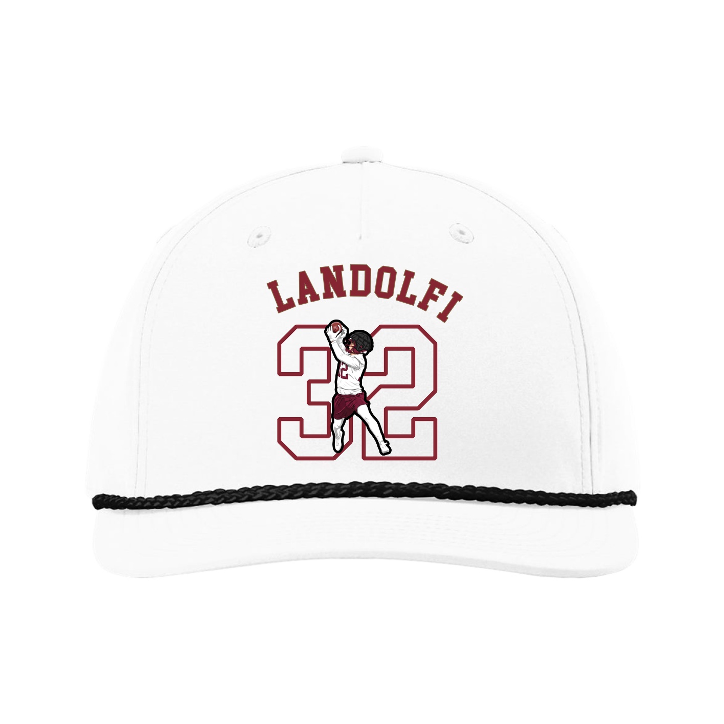 Five-Panel Classic Rope Cap — Shirsey Arch in White