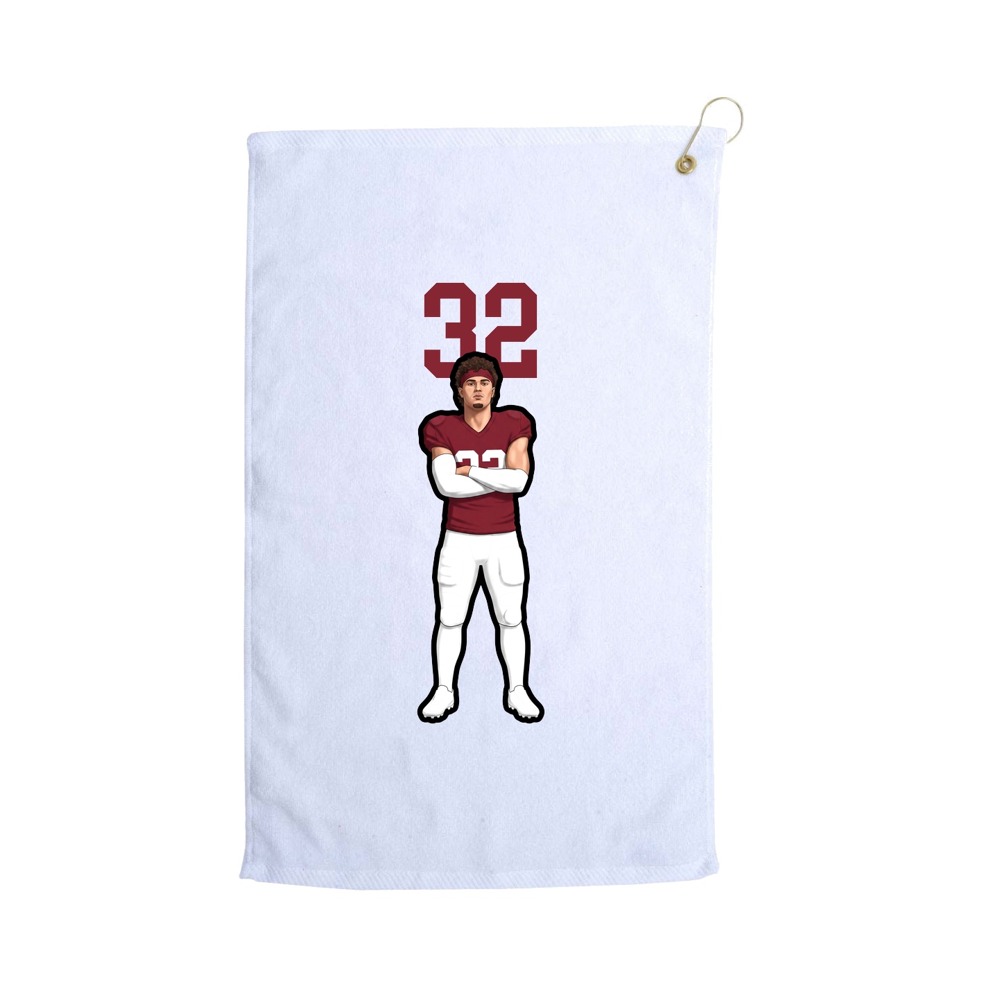 Golf Towel — Number Top in White