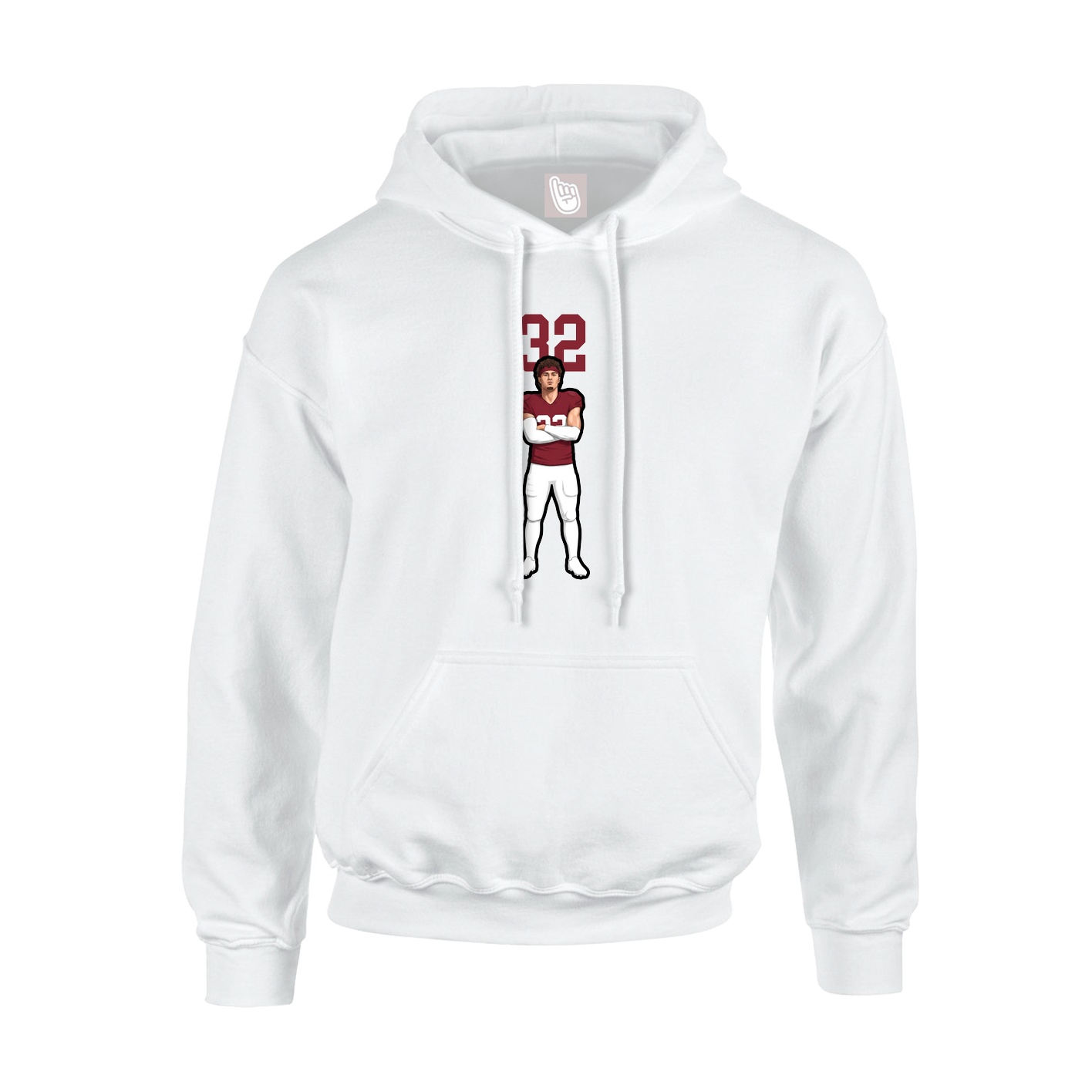 Hoodie — Number Top in White