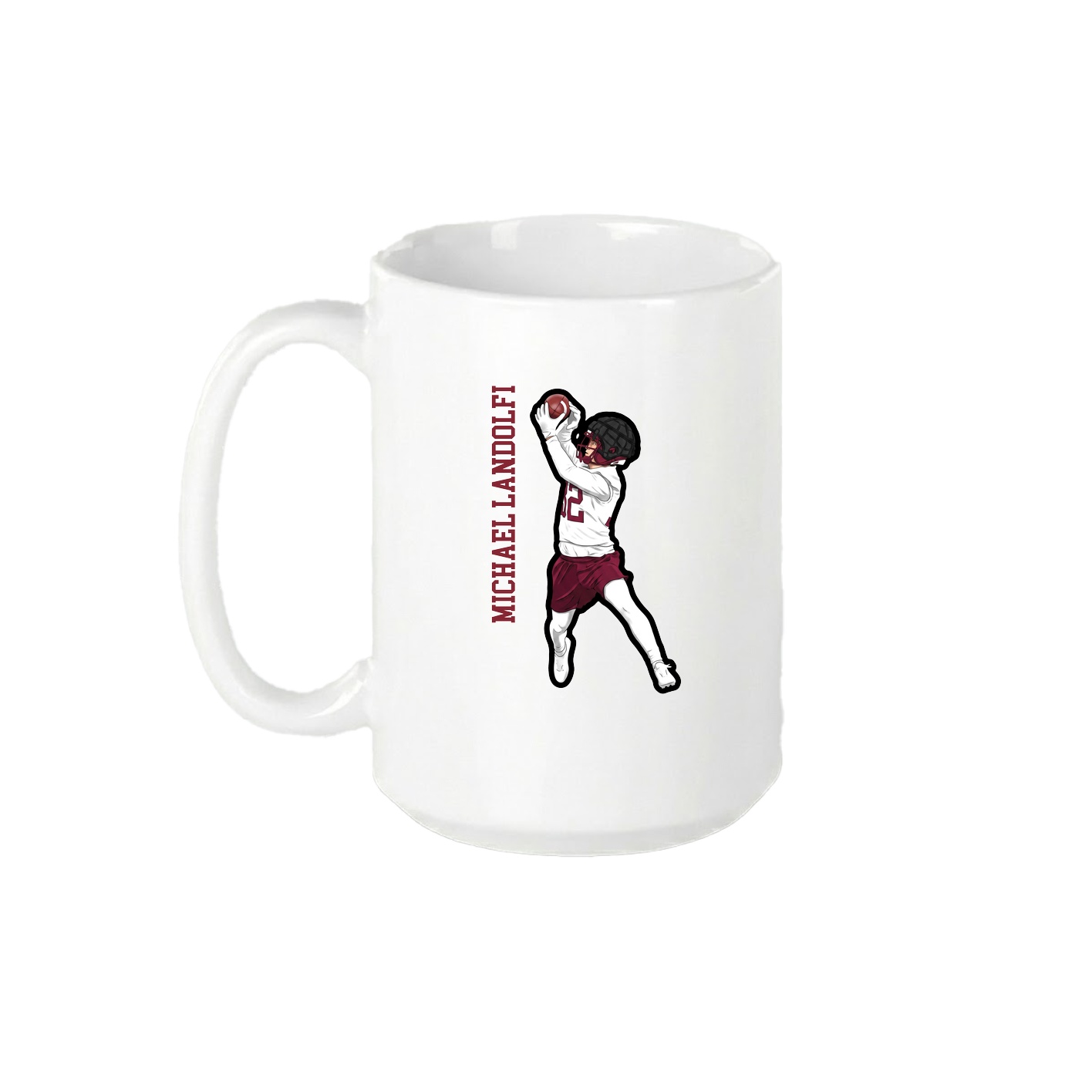 15oz Coffee Mug — Name Vertical in White