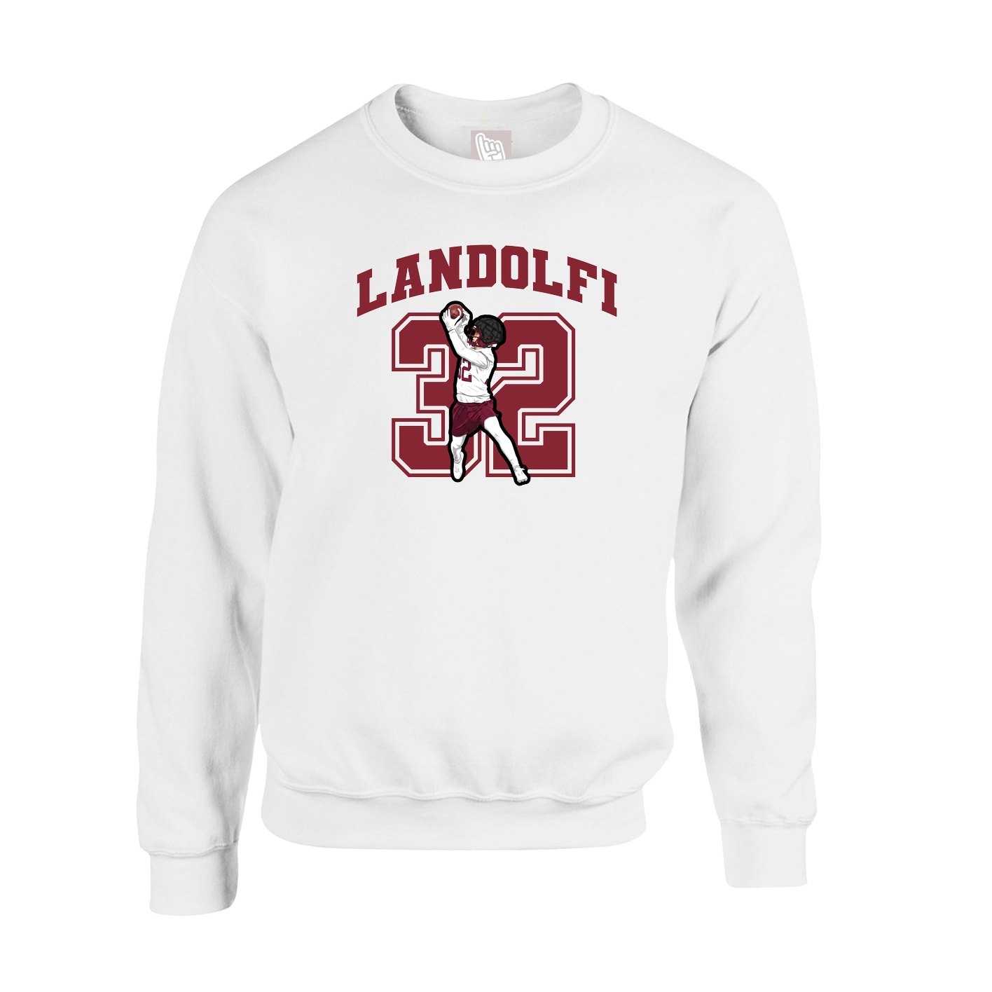 Fleece Crew — Number in White