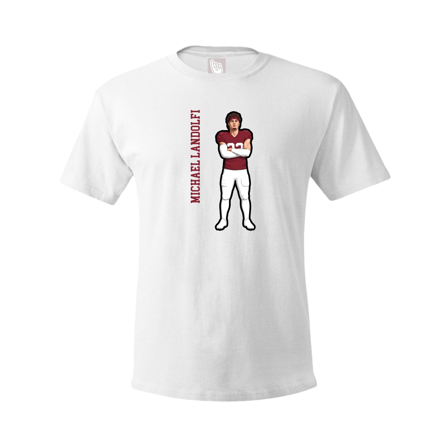 Tee — Name Vertical in White