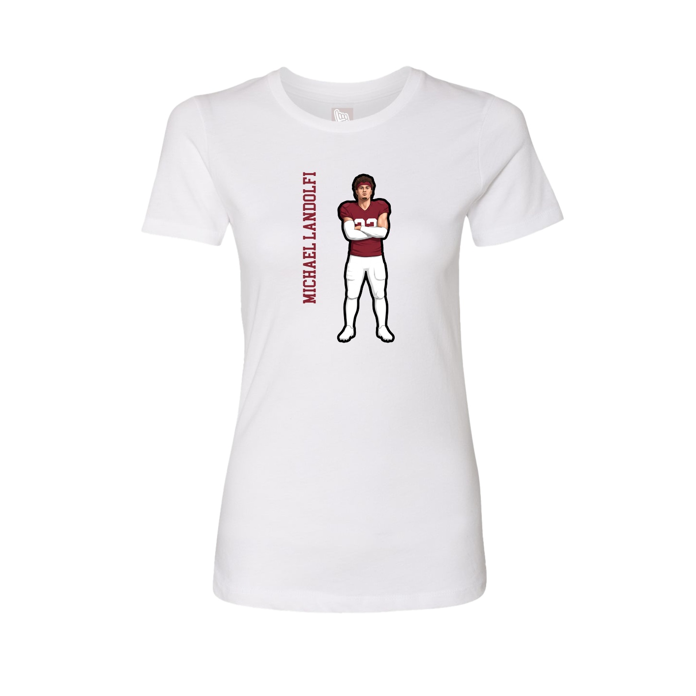 Fitted Women's Tee — Name Vertical in White