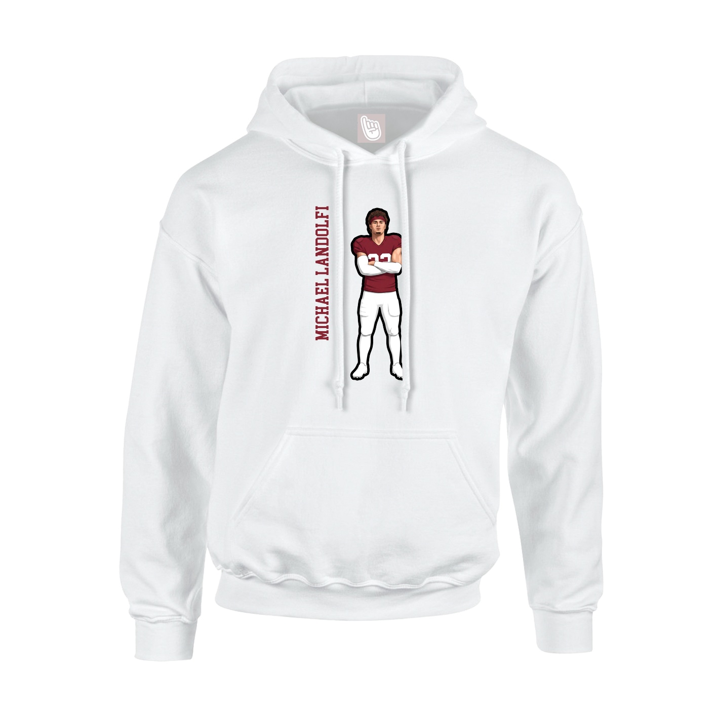 Youth Hoodie — Name Vertical in White