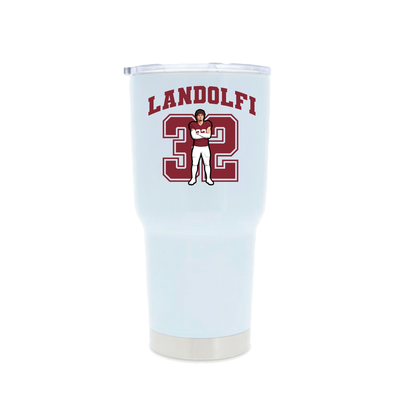 30oz Stainless Steel Tumbler — Number in White