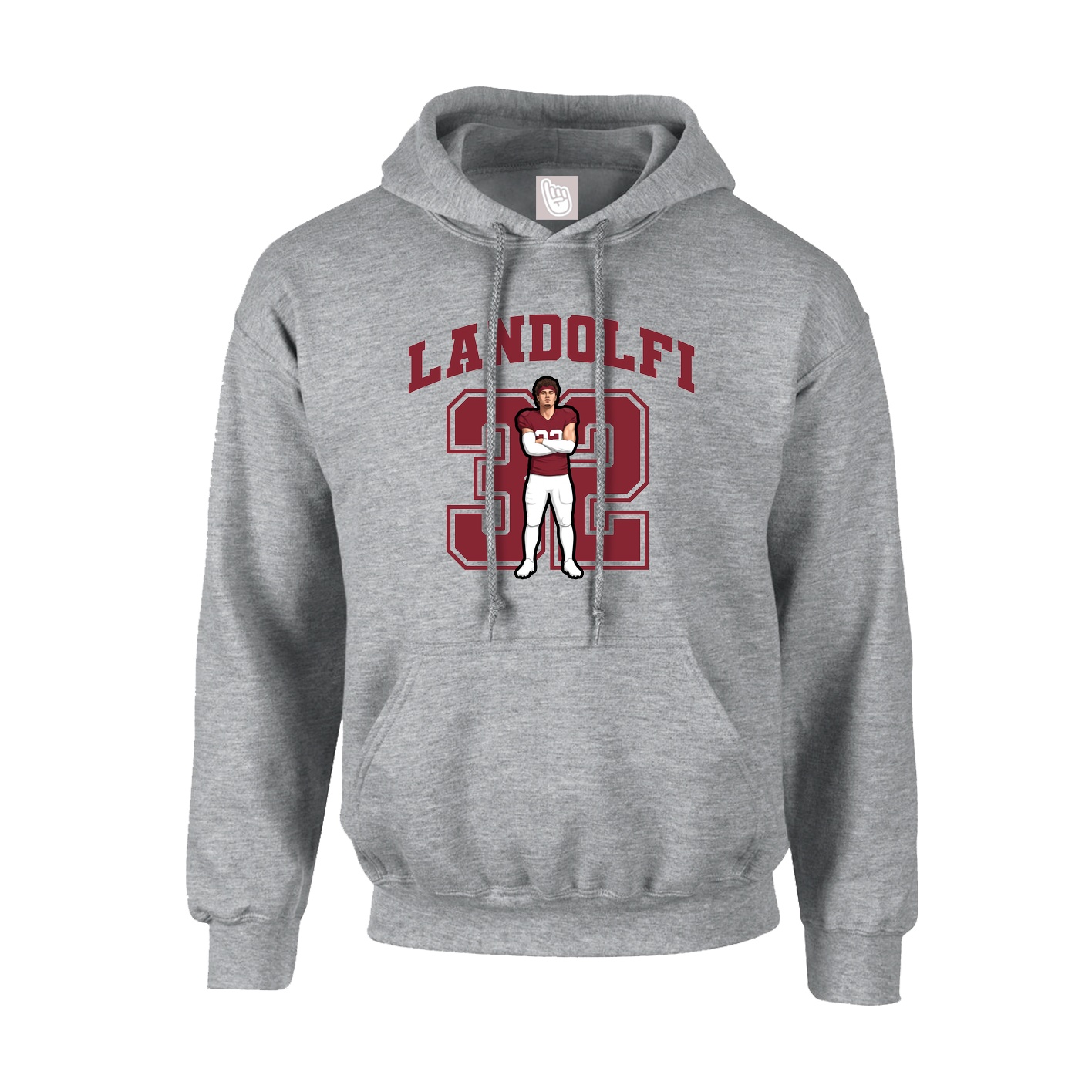 Youth Hoodie — Number in Grey