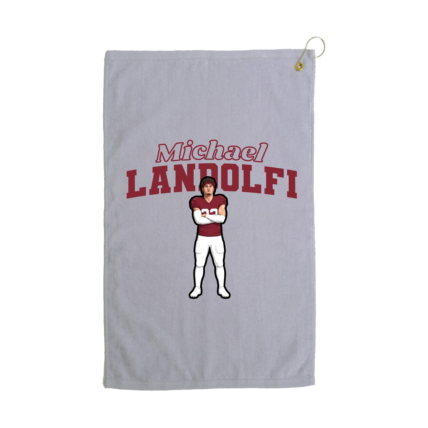 Golf Towel — Name Arch in Grey