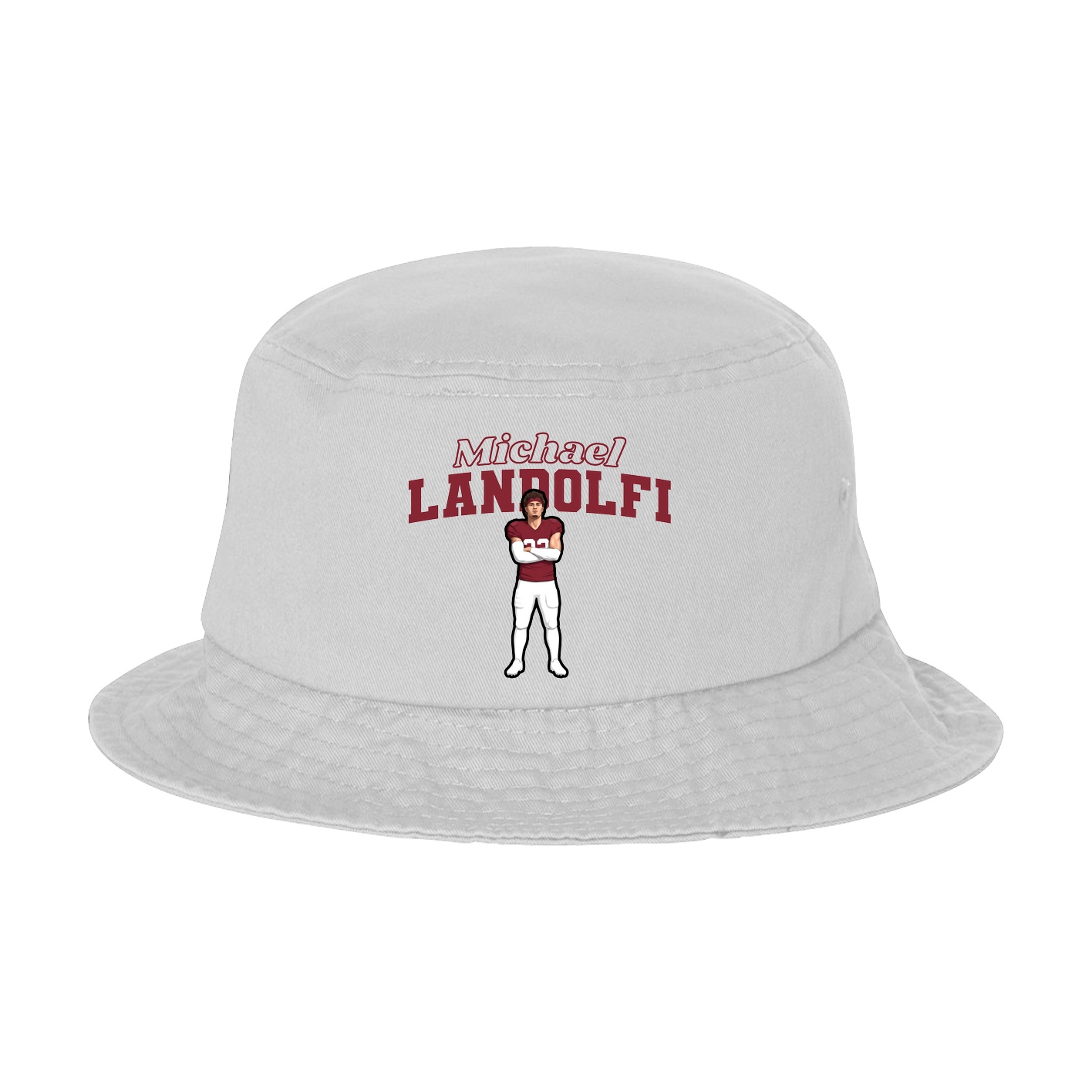 Bucket Cap — Name Arch in White