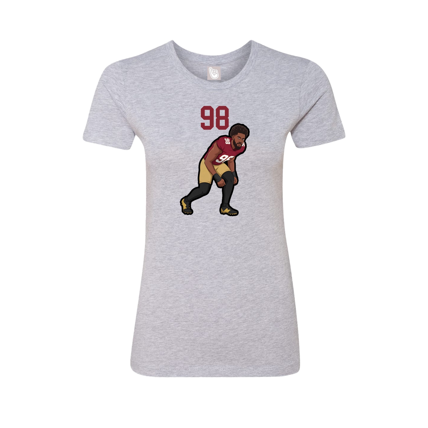 Fitted Women's Tee — Number Top in Grey