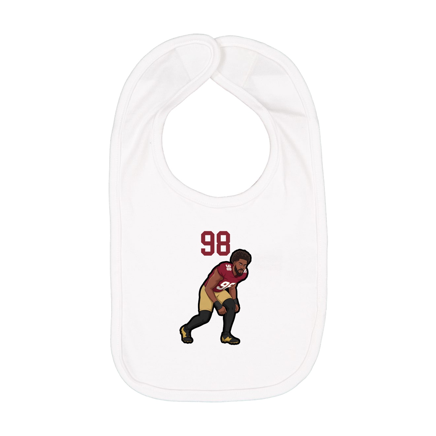 Infant Bib — Number Top in White