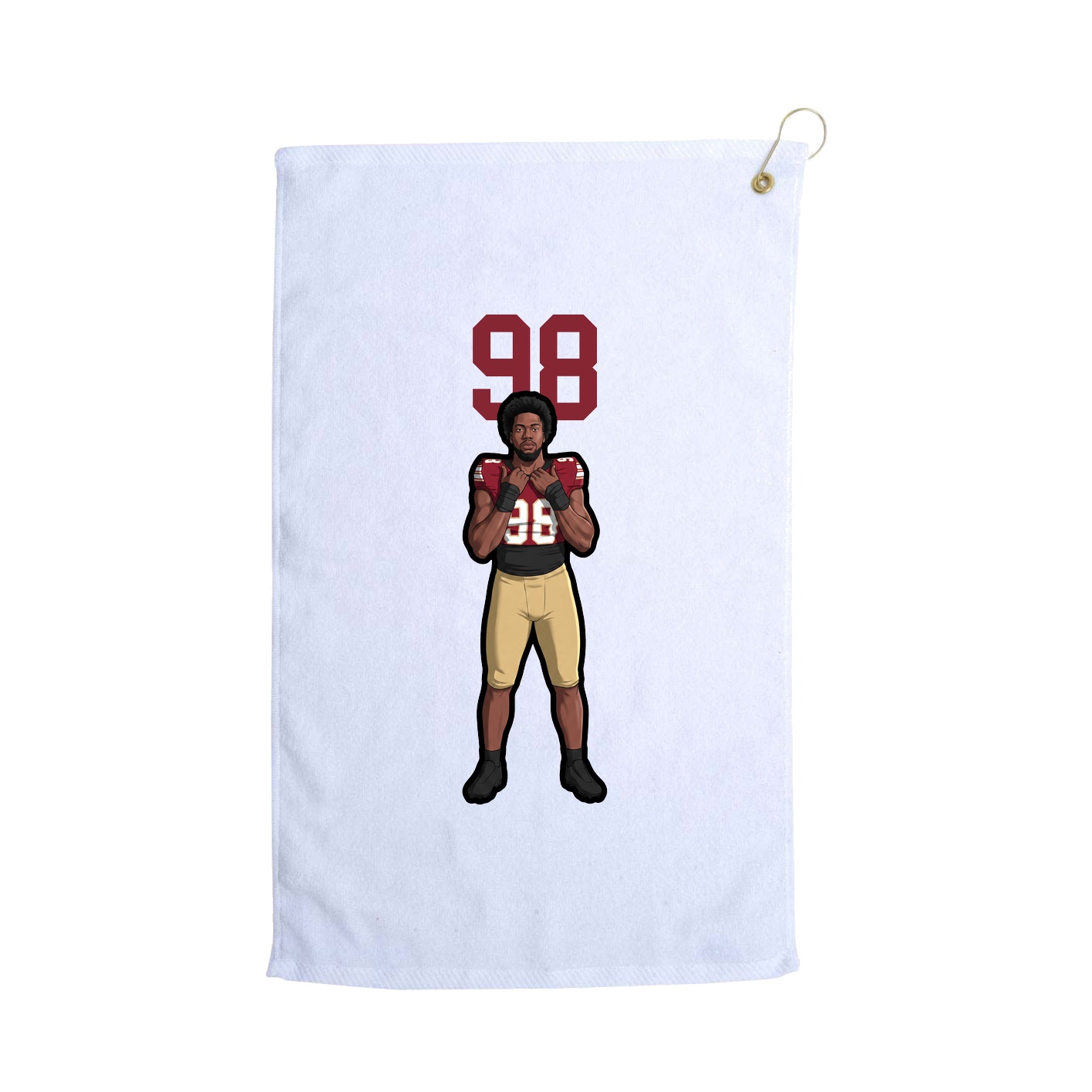 Golf Towel — Number Top in White