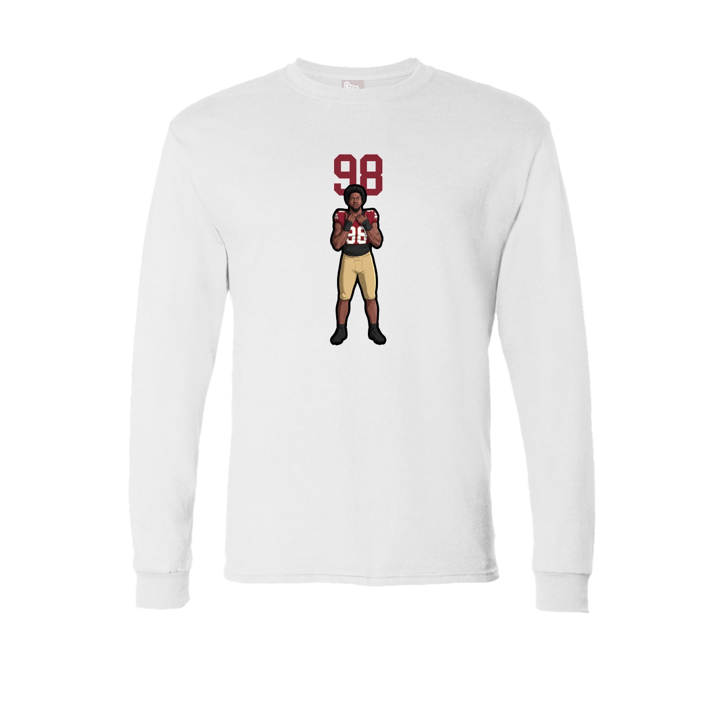 Long Sleeve Tee — Number Top in White