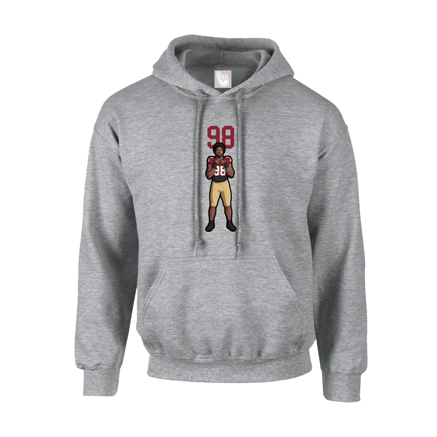 Youth Hoodie — Number Top in Grey