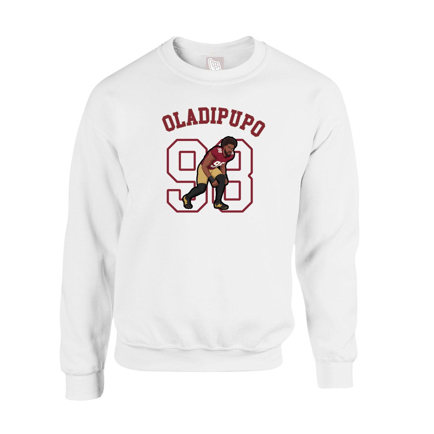 Fleece Crew — Shirsey Arch in White