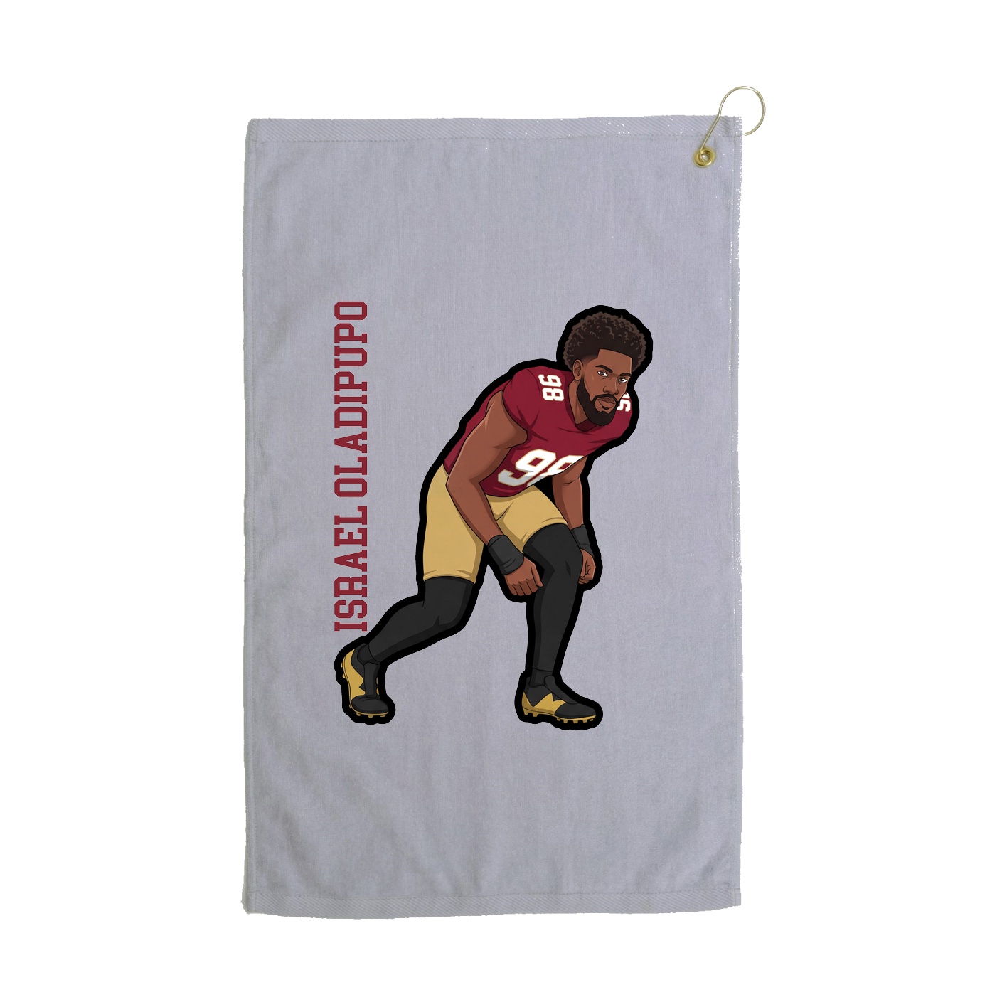 Golf Towel — Name Vertical in Grey