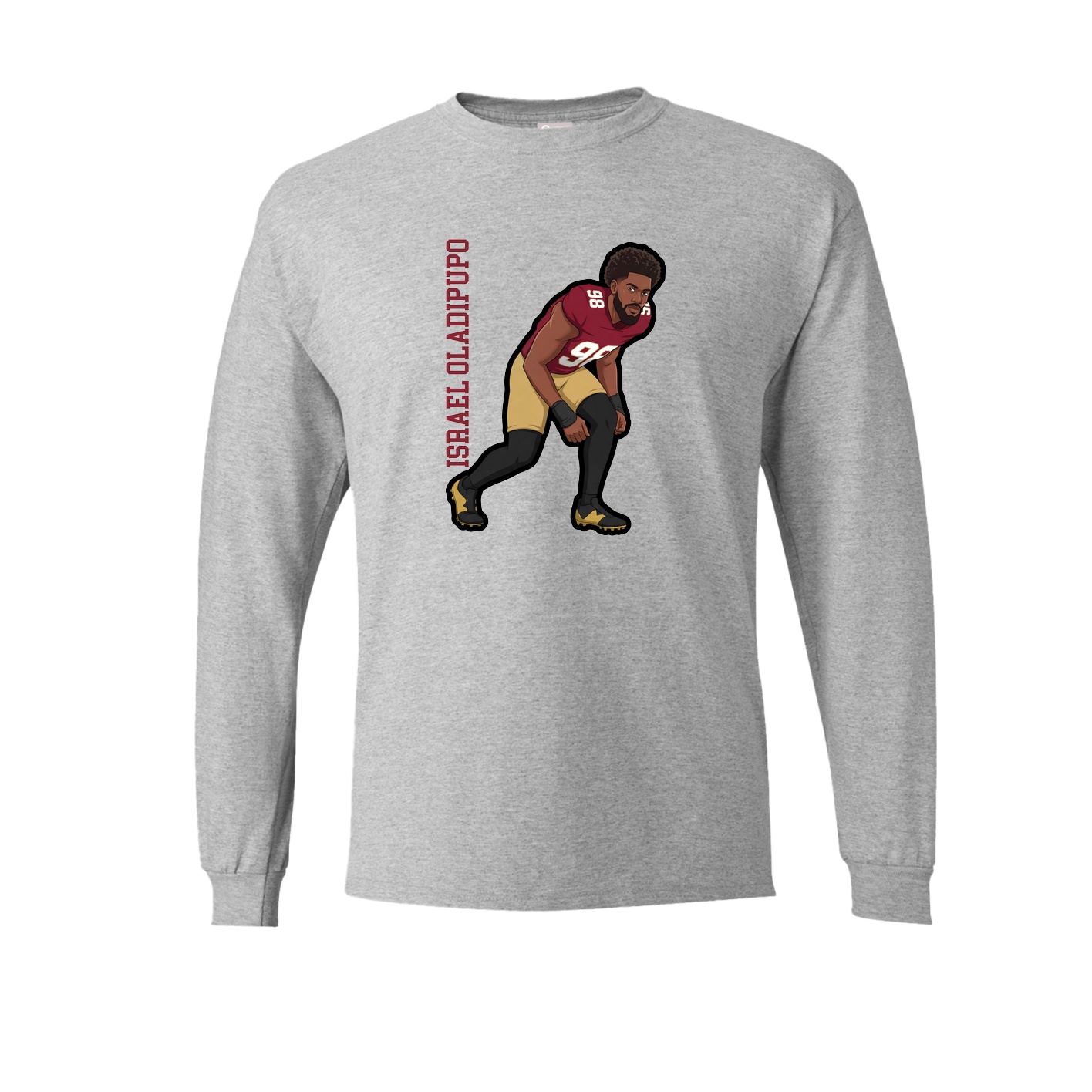 Long Sleeve Tee — Name Vertical in Grey