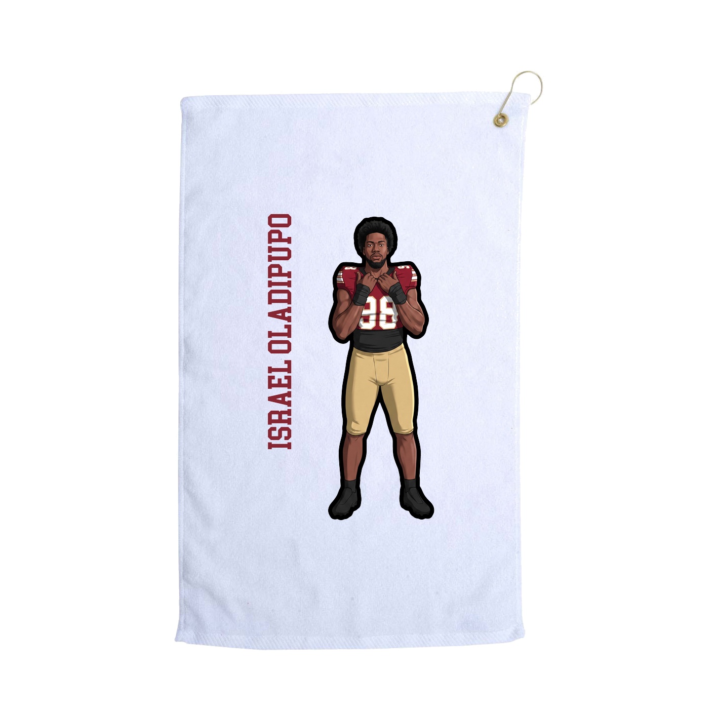 Golf Towel — Name Vertical in White
