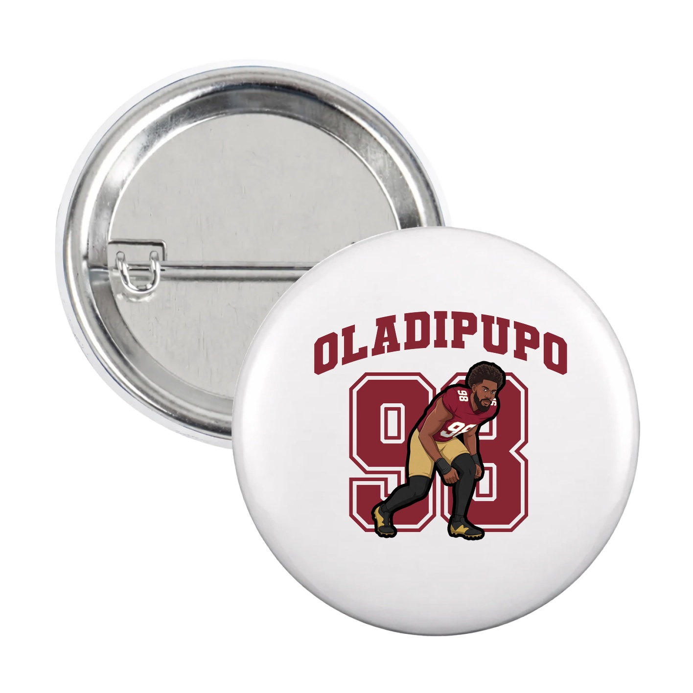 Game Day Button — Number in White