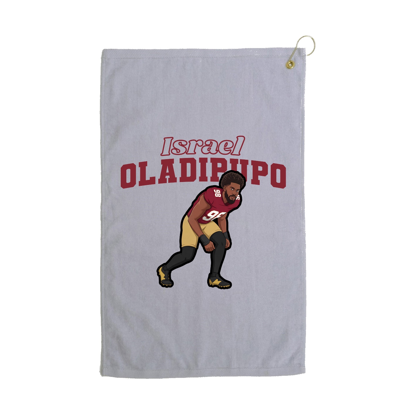 Golf Towel — Name Arch in Grey