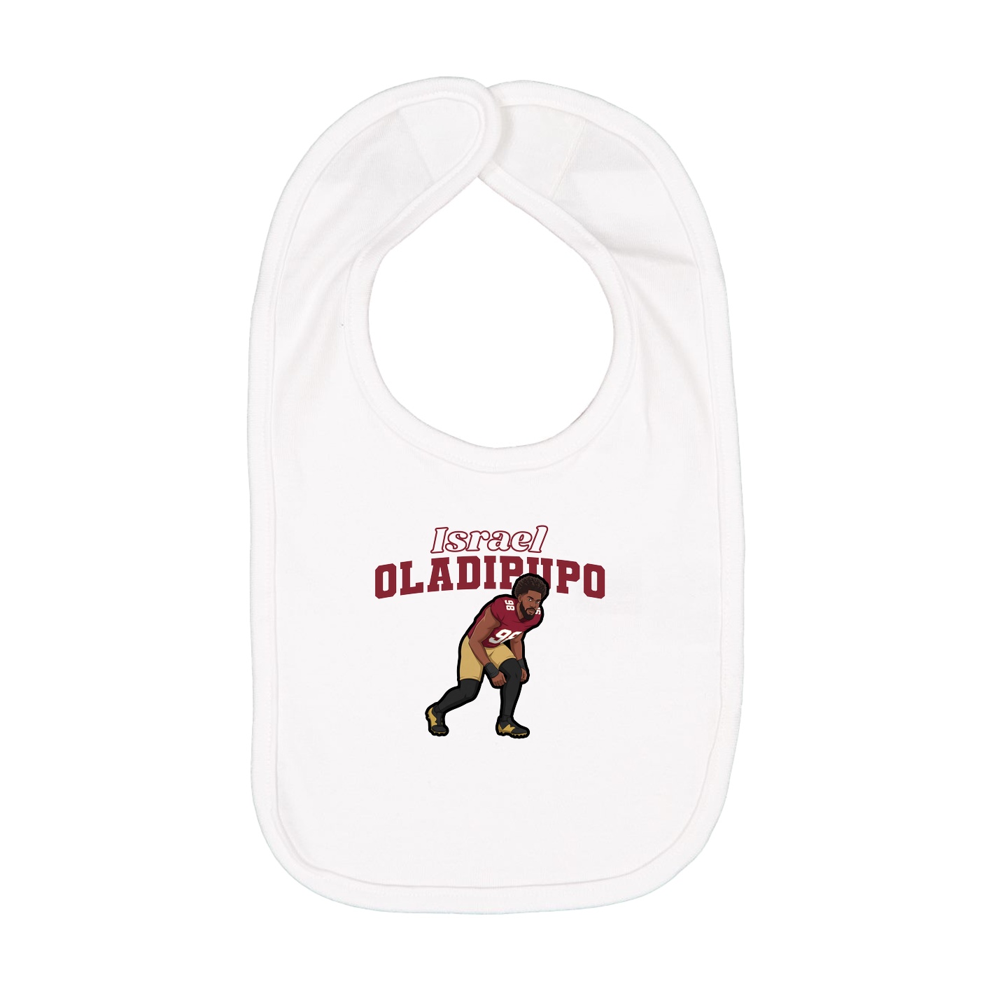 Infant Bib — Name Arch in White