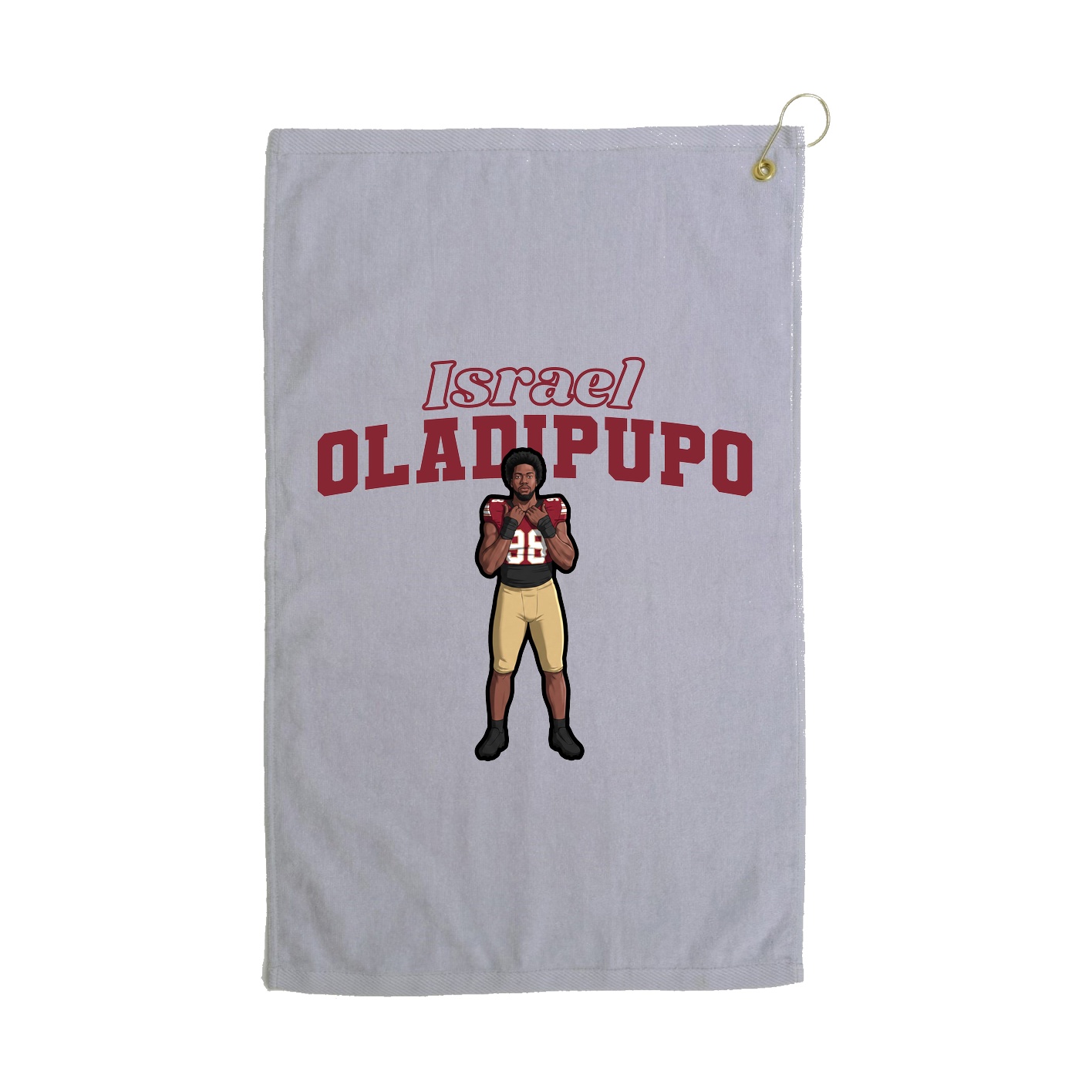 Golf Towel — Name Arch in Grey