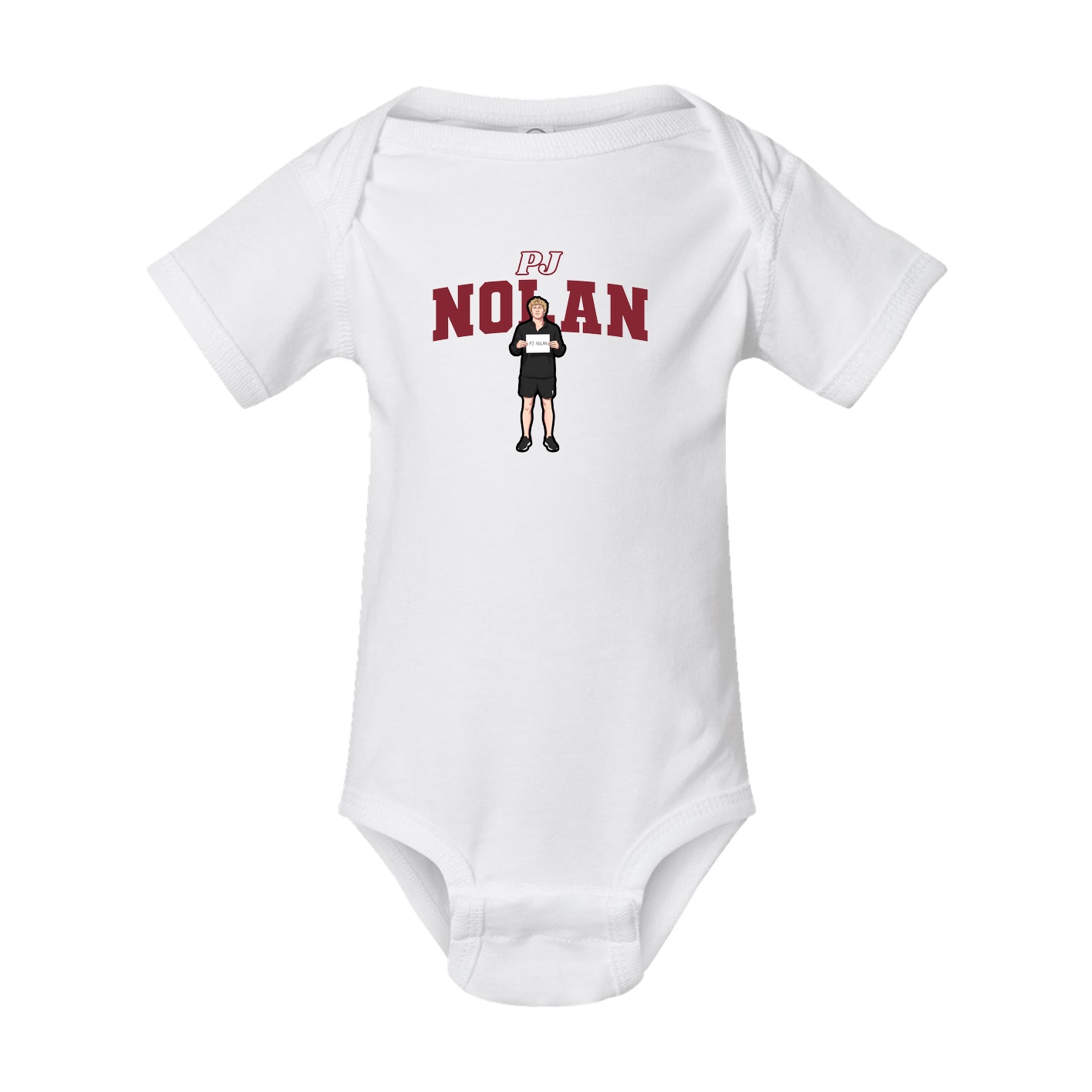 Baby Onesie — Name Arch in White
