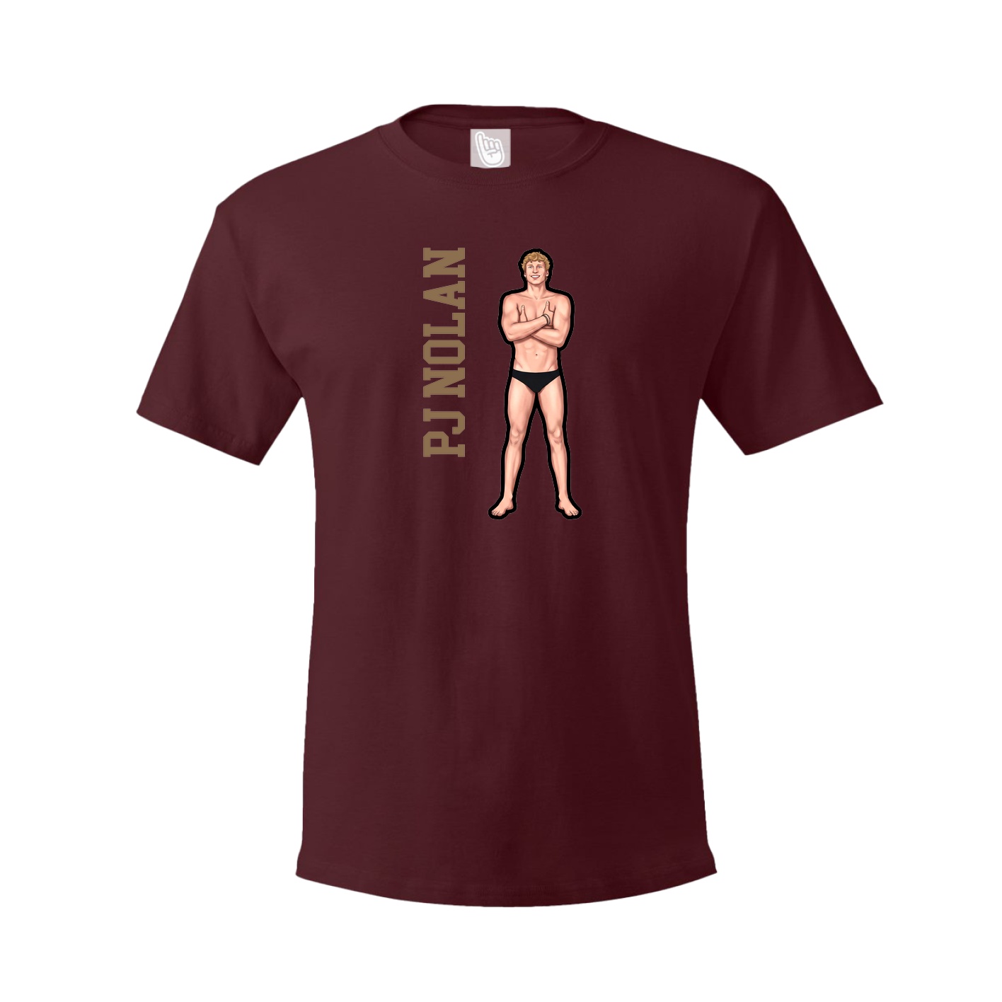 Youth Tee — Name Vertical in Maroon
