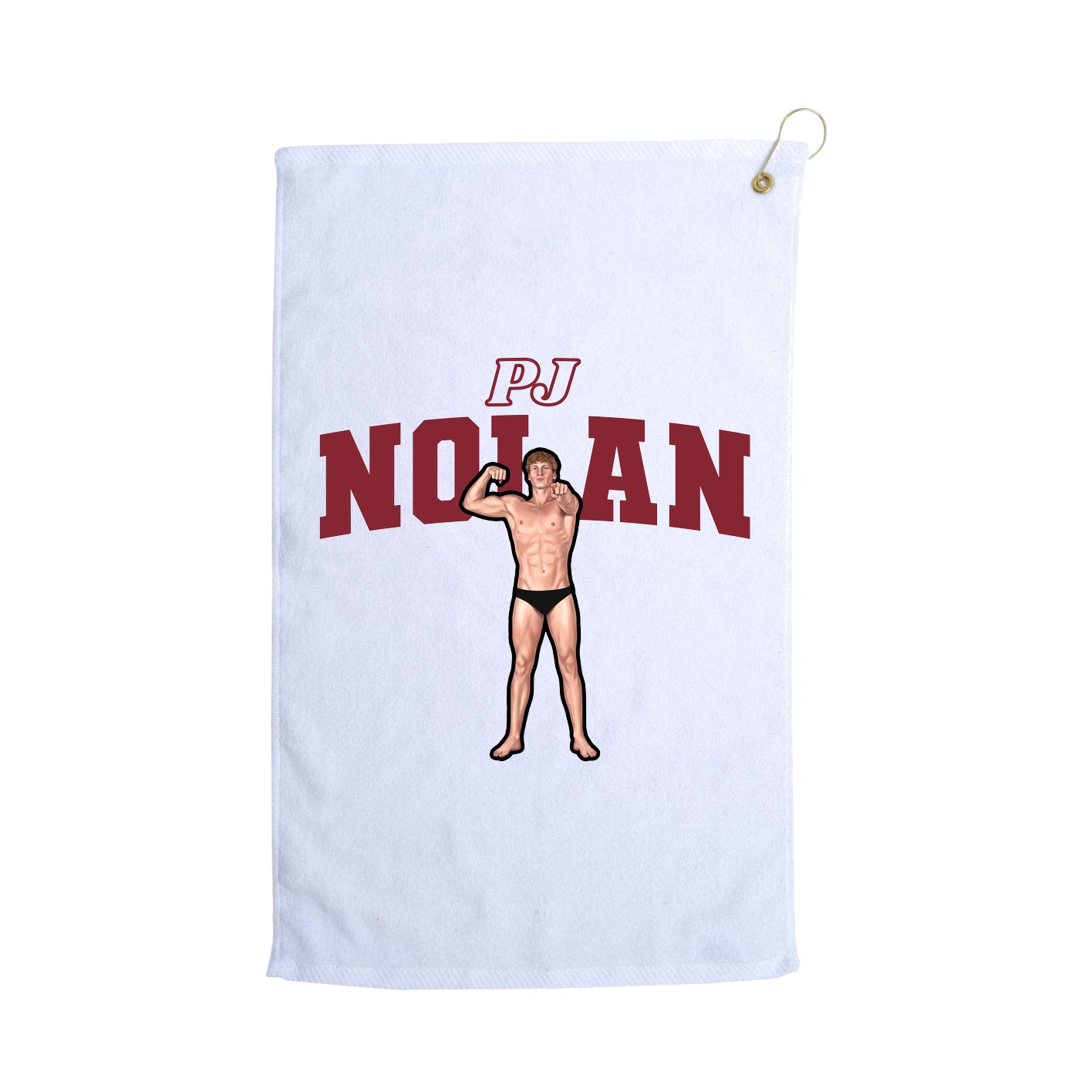 Golf Towel — Name Arch in White