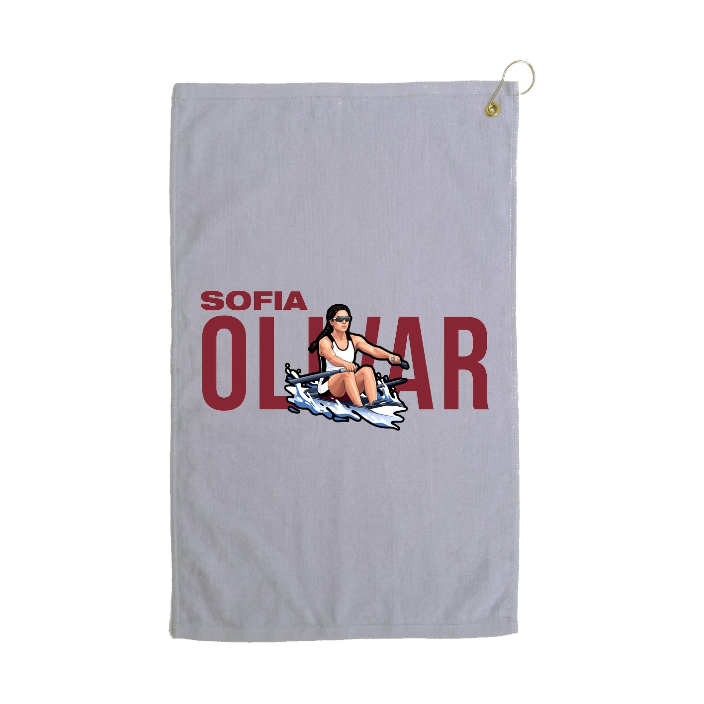 Golf Towel — Player Name in Grey