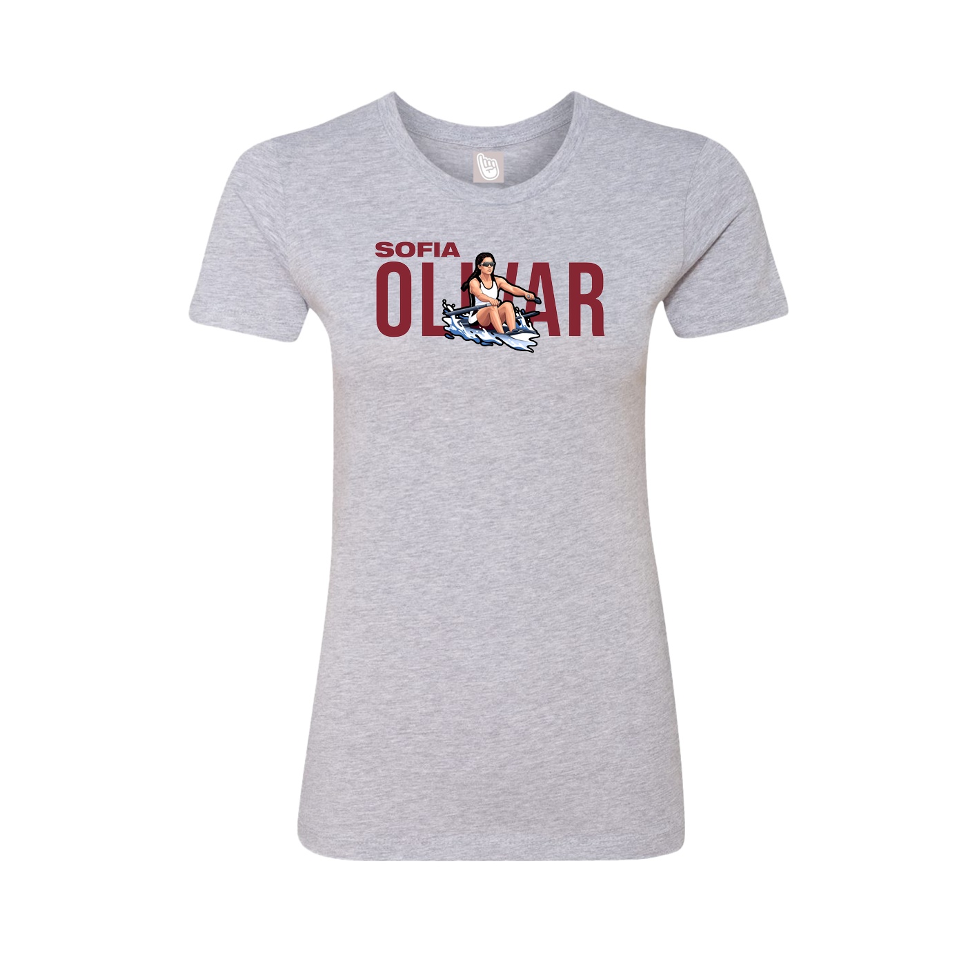 Fitted Women's Tee — Player Name in Grey