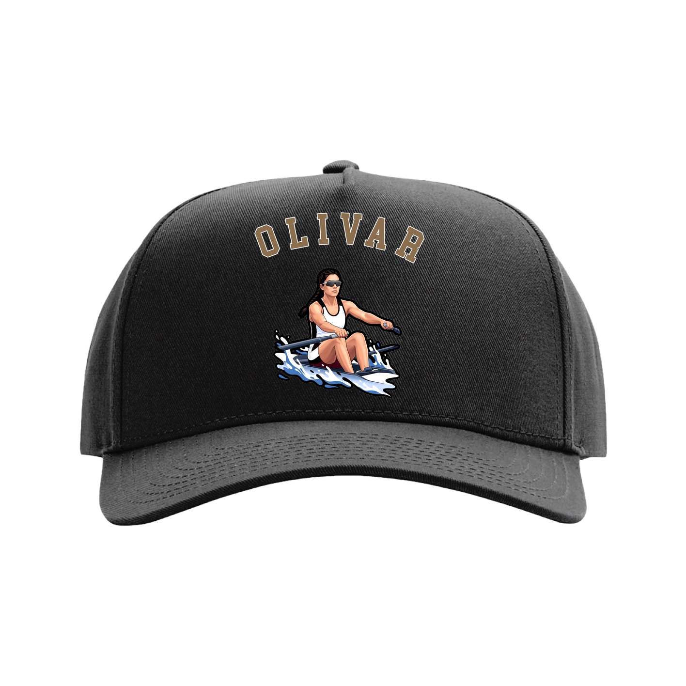 Full Fabric Five-Panel Champ Cap — Shirsey Arch in Black