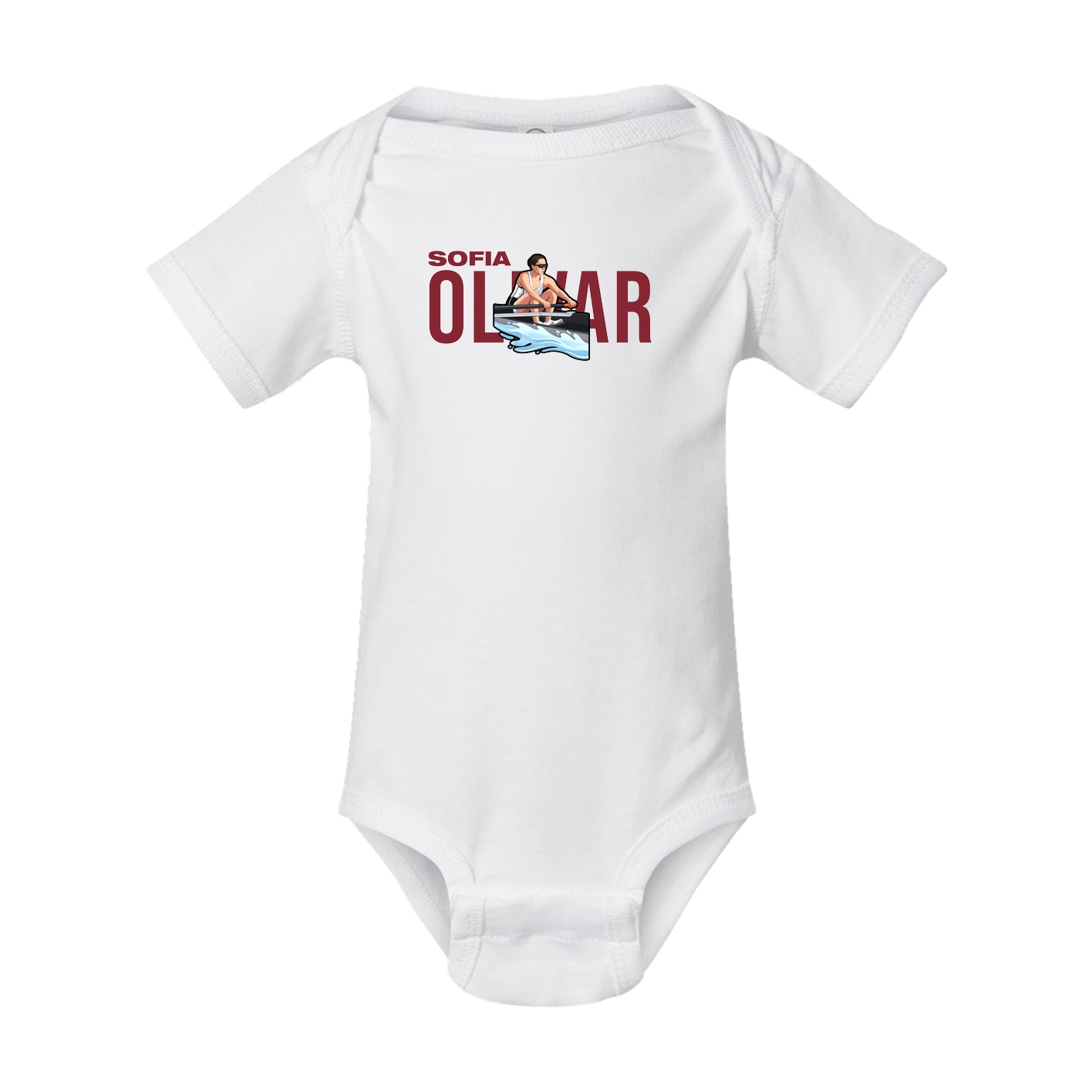 Baby Onesie — Player Name in White