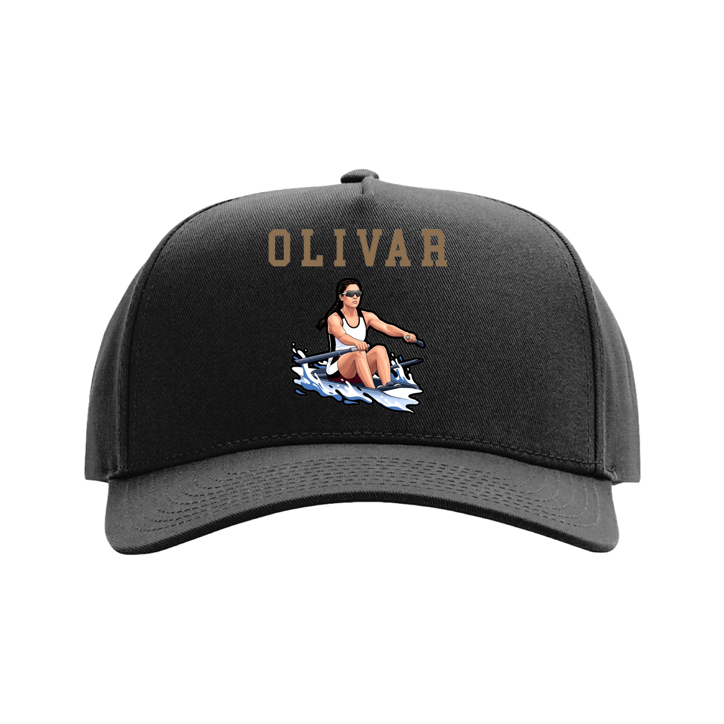 Full Fabric Five-Panel Champ Cap — Shirsey in Black