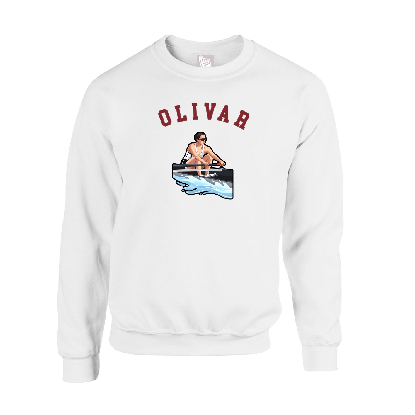 Fleece Crew — Shirsey Arch in White