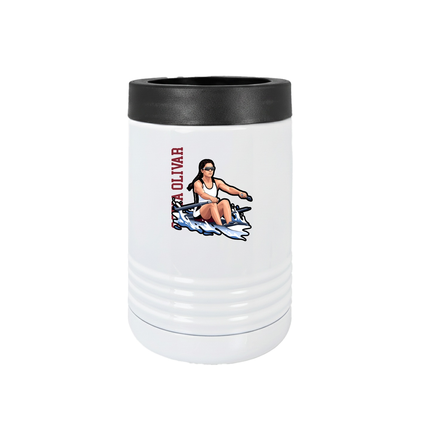 Beverage Holder — Name Vertical in White