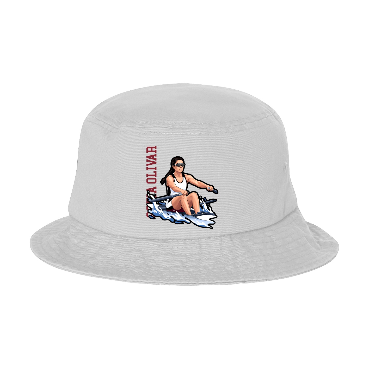 Bucket Cap — Name Vertical in White
