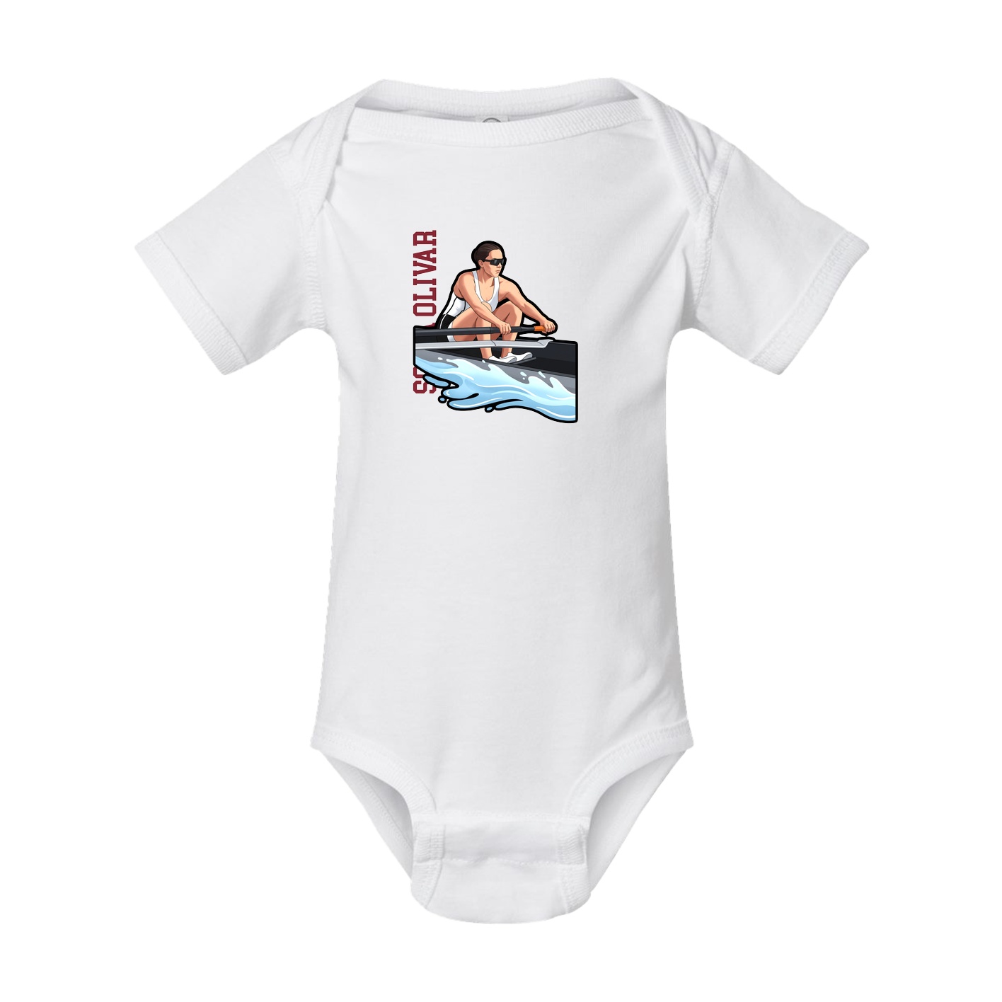 Baby Onesie — Name Vertical in White