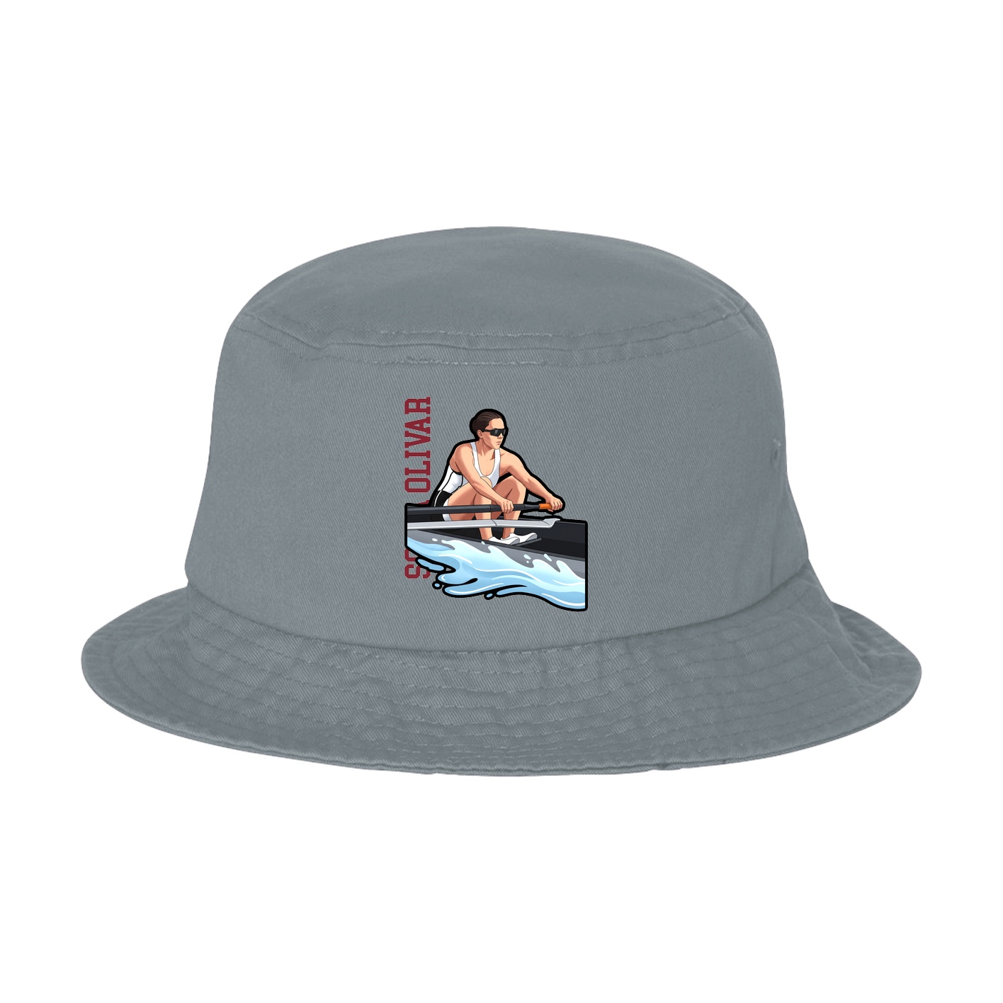 Bucket Cap — Name Vertical in Grey