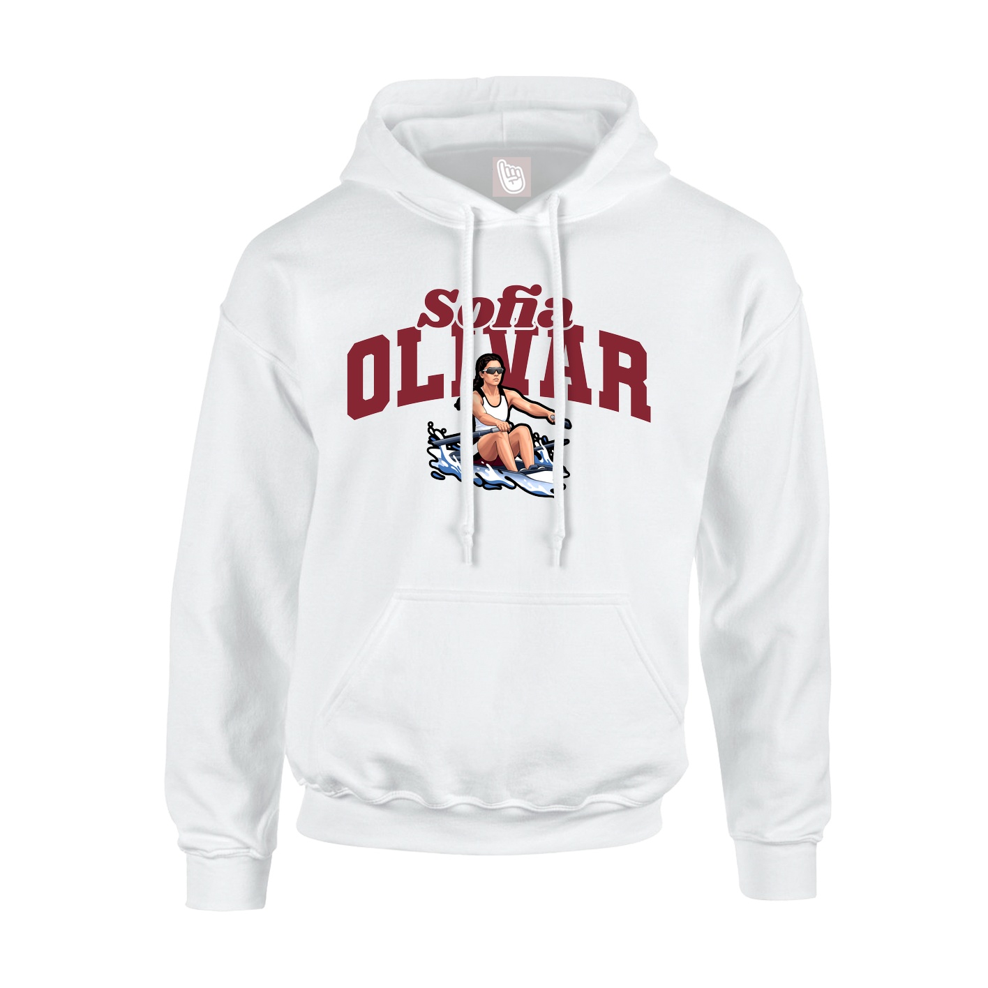 Youth Hoodie — Signature Arch in White