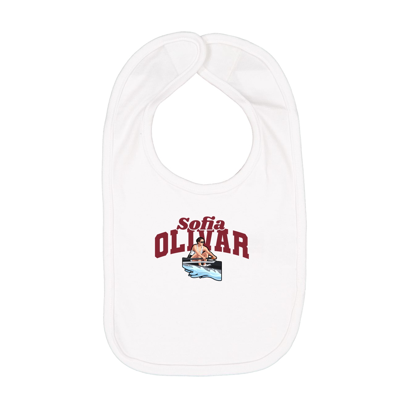Infant Bib — Signature Arch in White
