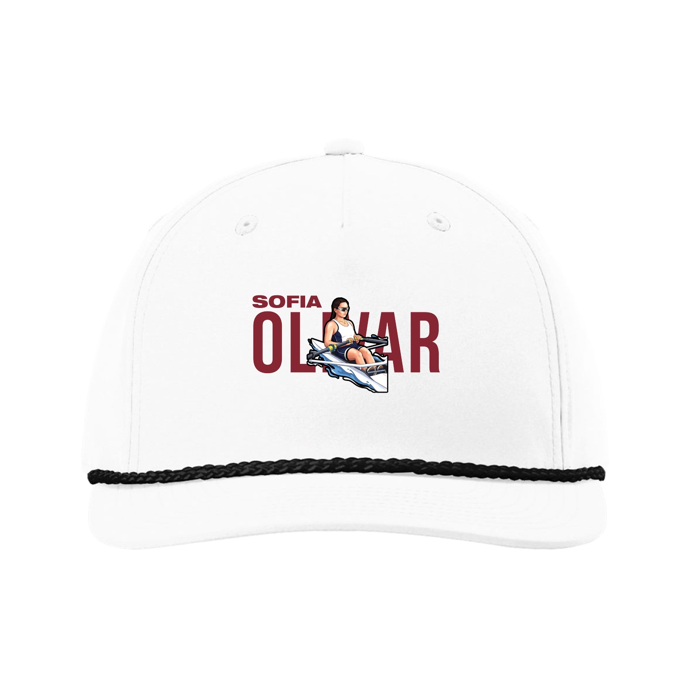 Five-Panel Classic Rope Cap — Player Name in White