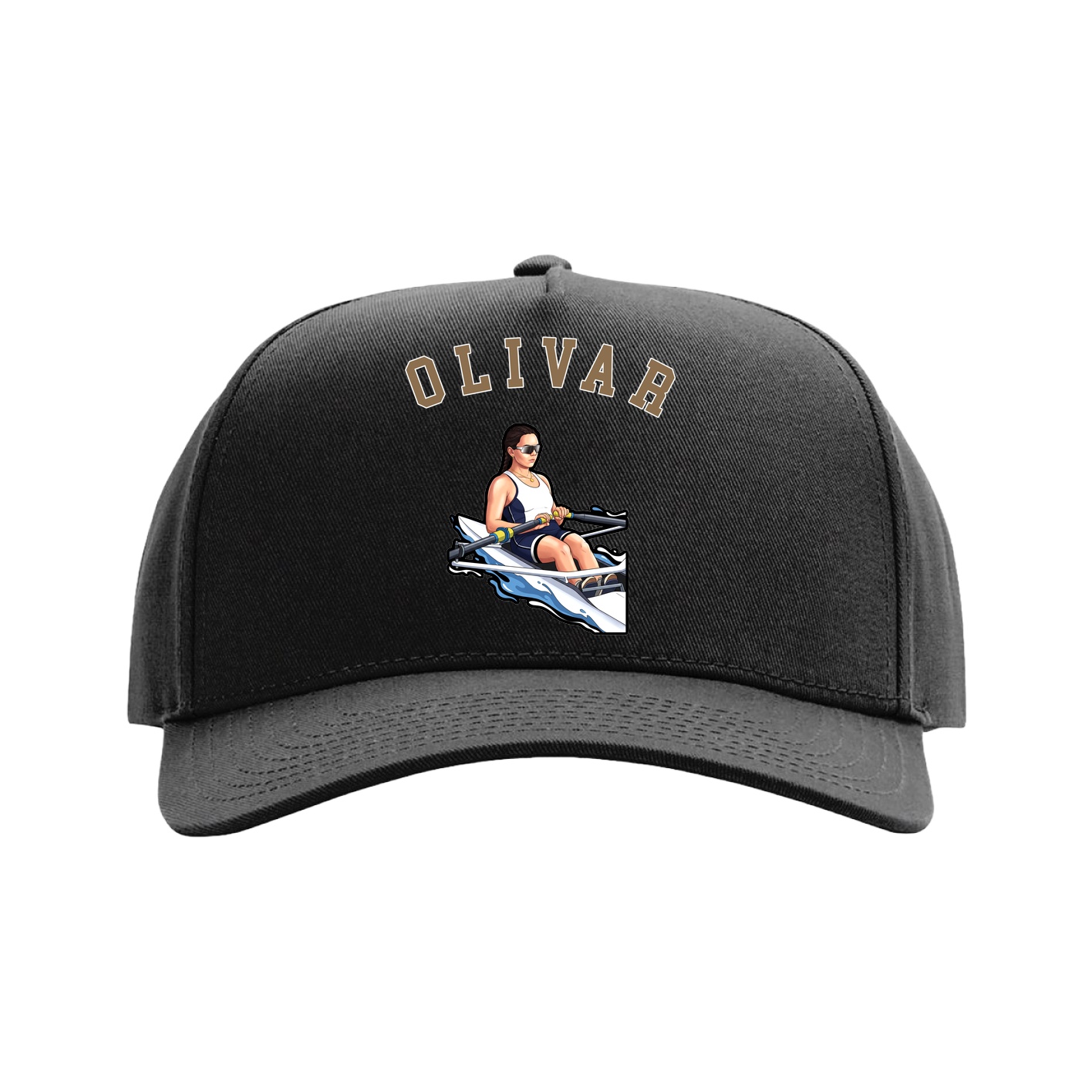 Full Fabric Five-Panel Champ Cap — Shirsey Arch in Black