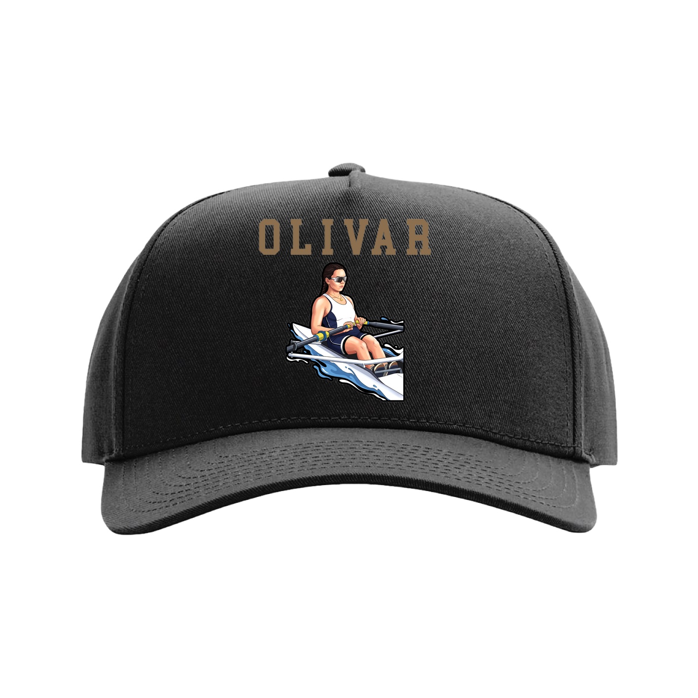 Full Fabric Five-Panel Champ Cap — Shirsey in Black
