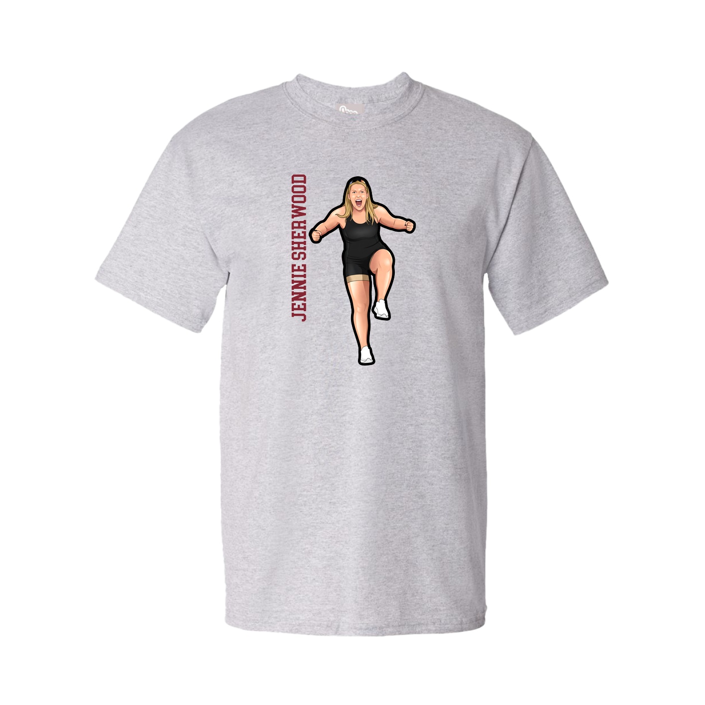 Tee — Name Vertical in Grey