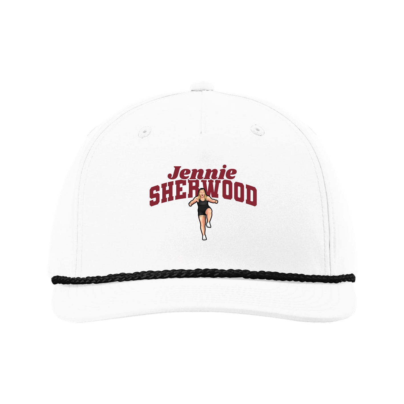 Five-Panel Classic Rope Cap — Signature Arch in White