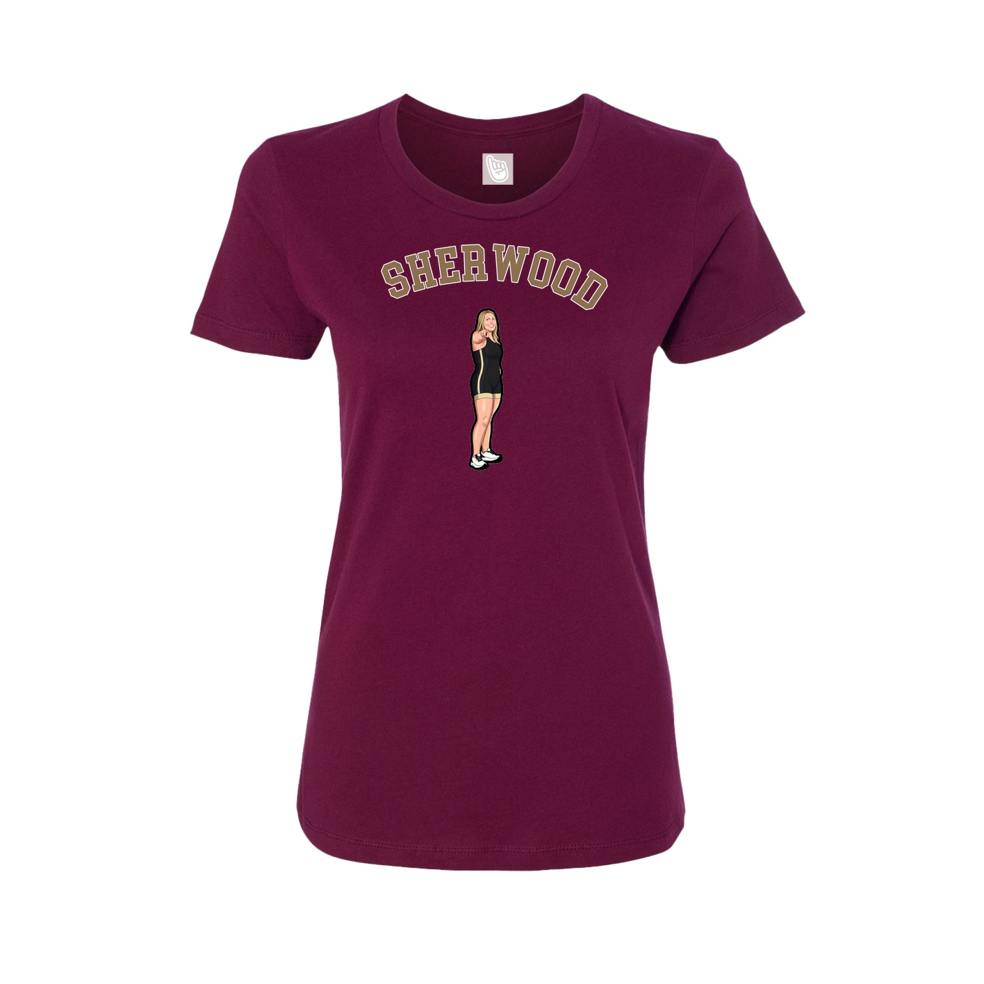 Fitted Women's Tee — Shirsey Arch in Maroon