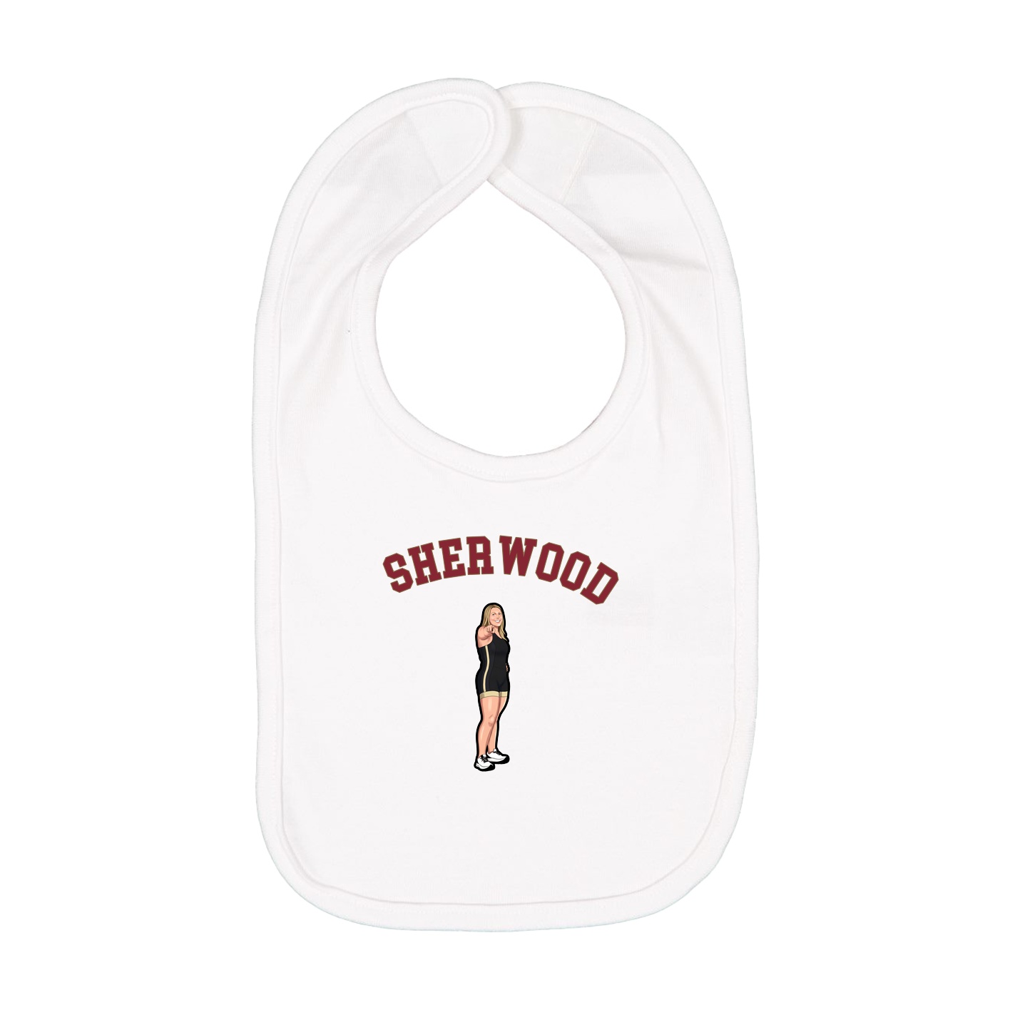 Infant Bib — Shirsey Arch in White