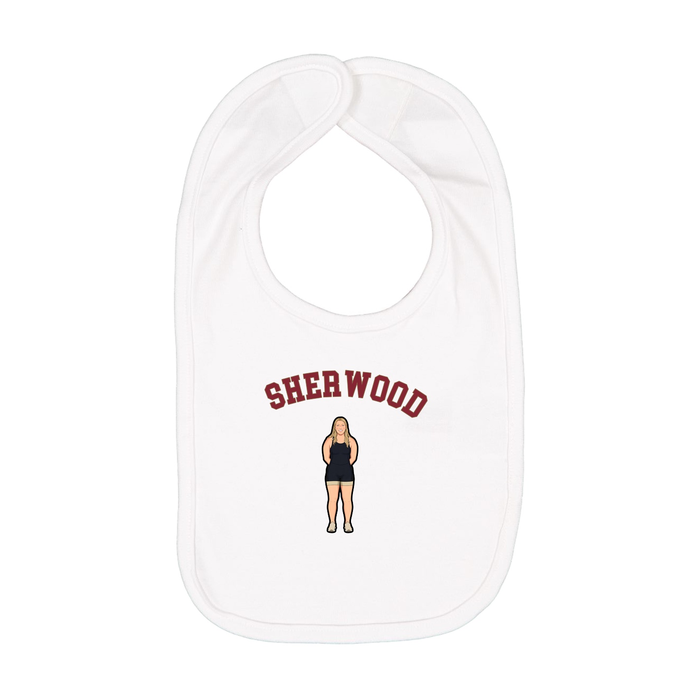 Infant Bib — Shirsey Arch in White