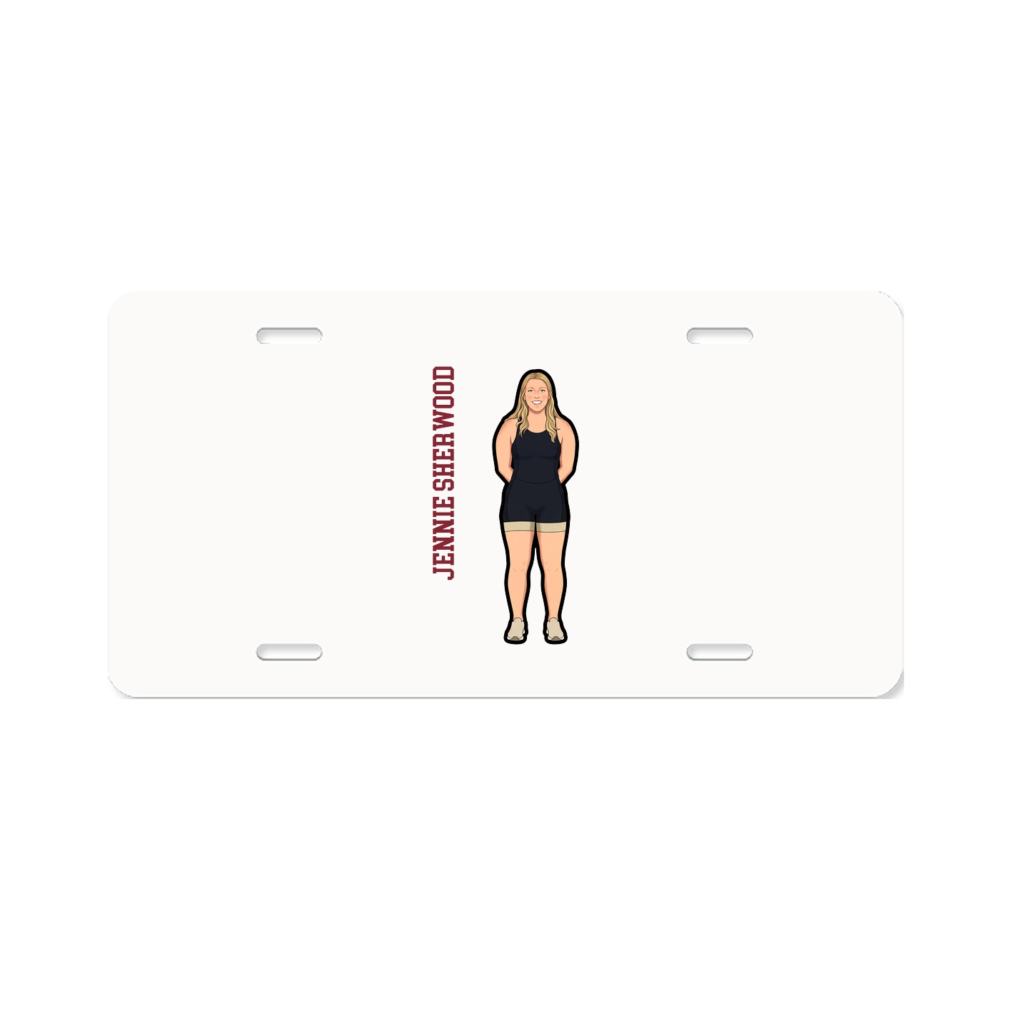 License Plate — Name Vertical in Classic